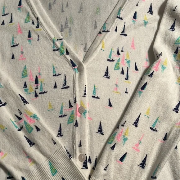 NWOT Merona sailboat print cardigan - Picture 5 of 6
